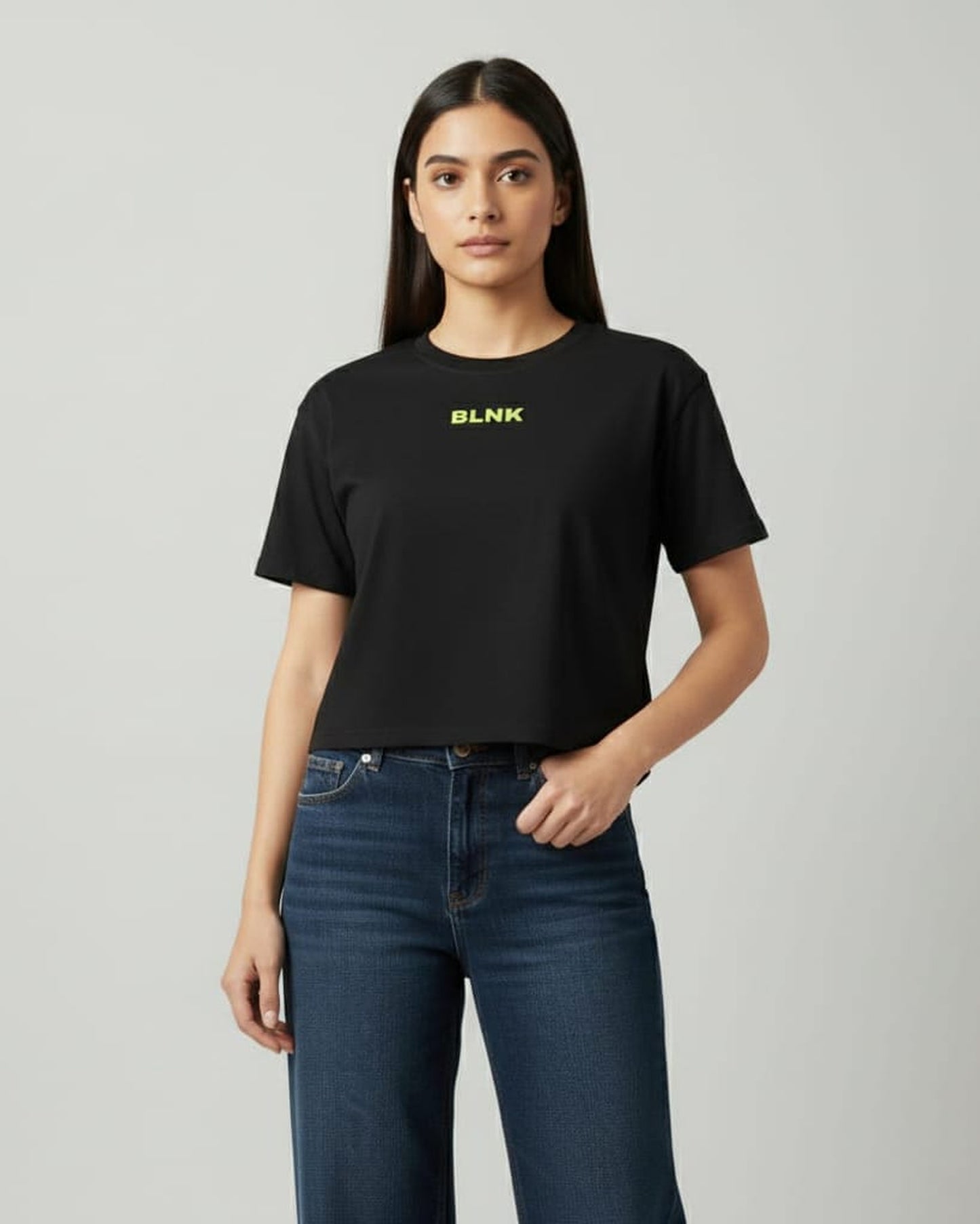 Blnk Women Crop Printed Logo T-Shirt