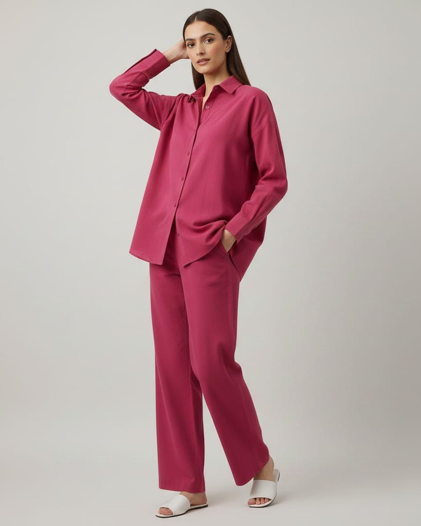 Blnk Women Pink Solid Co Ord Set