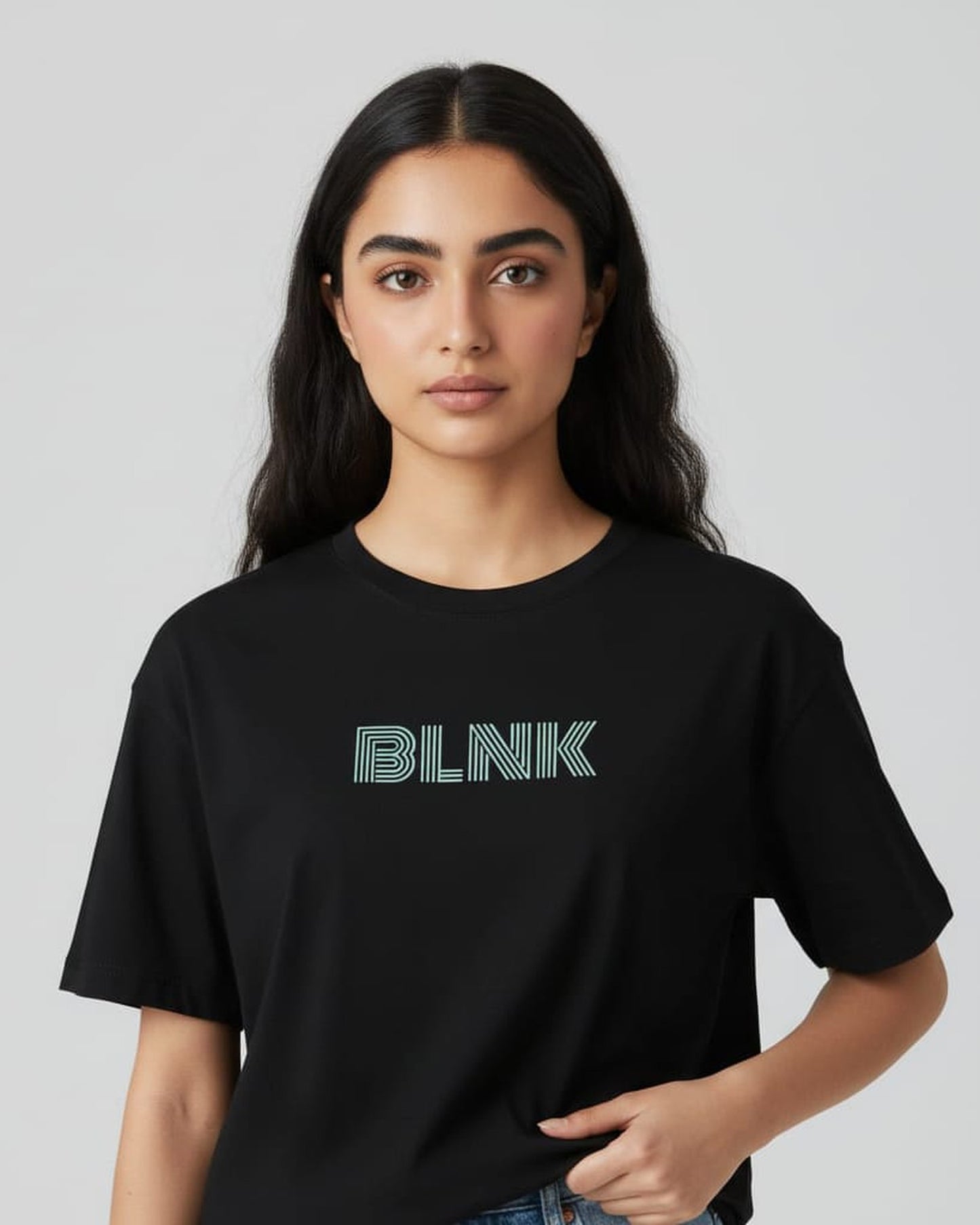 Blnk Women Oversized Striped Logo T-Shirt