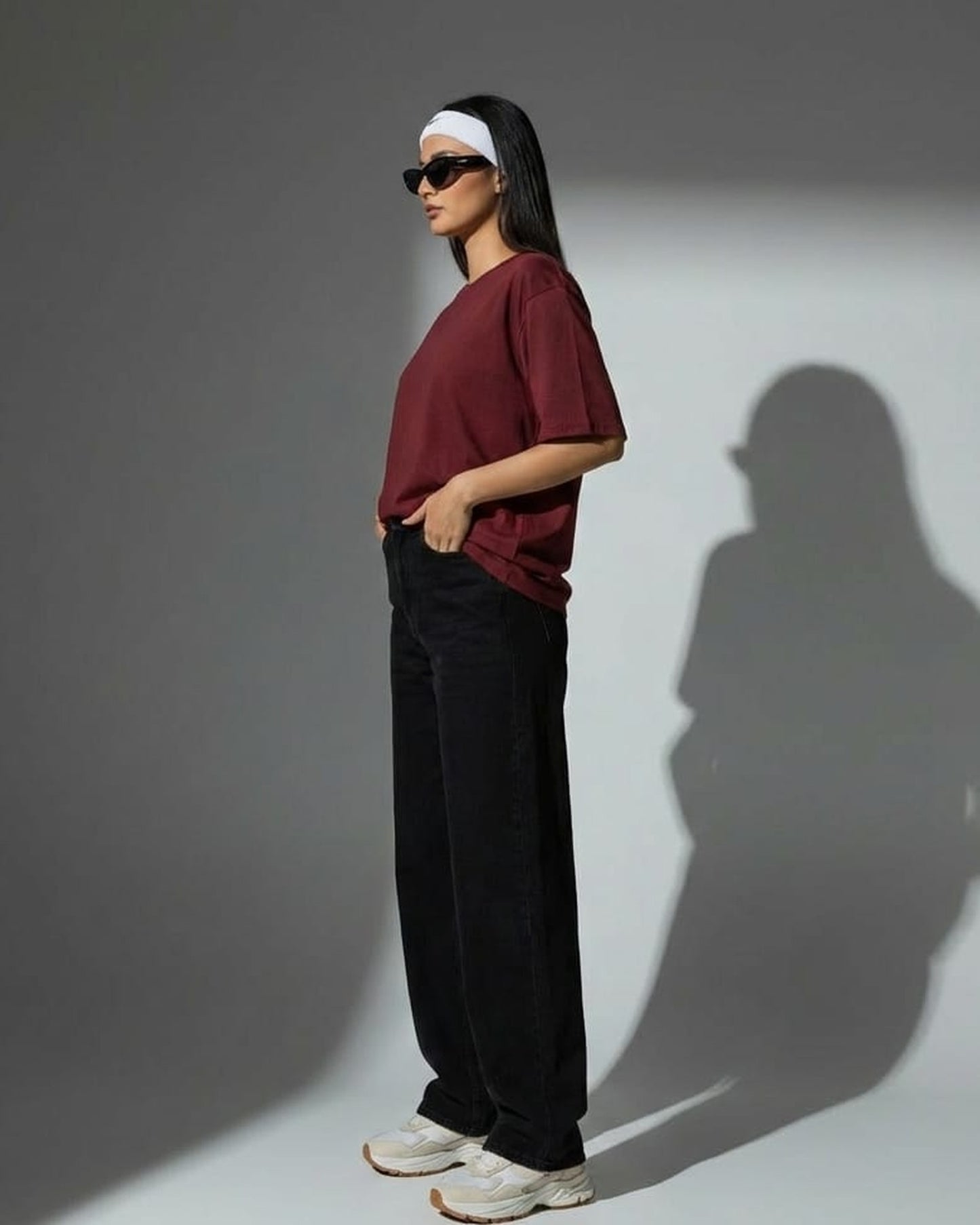 Blnk Maroon Oversized T- Shirt for Women