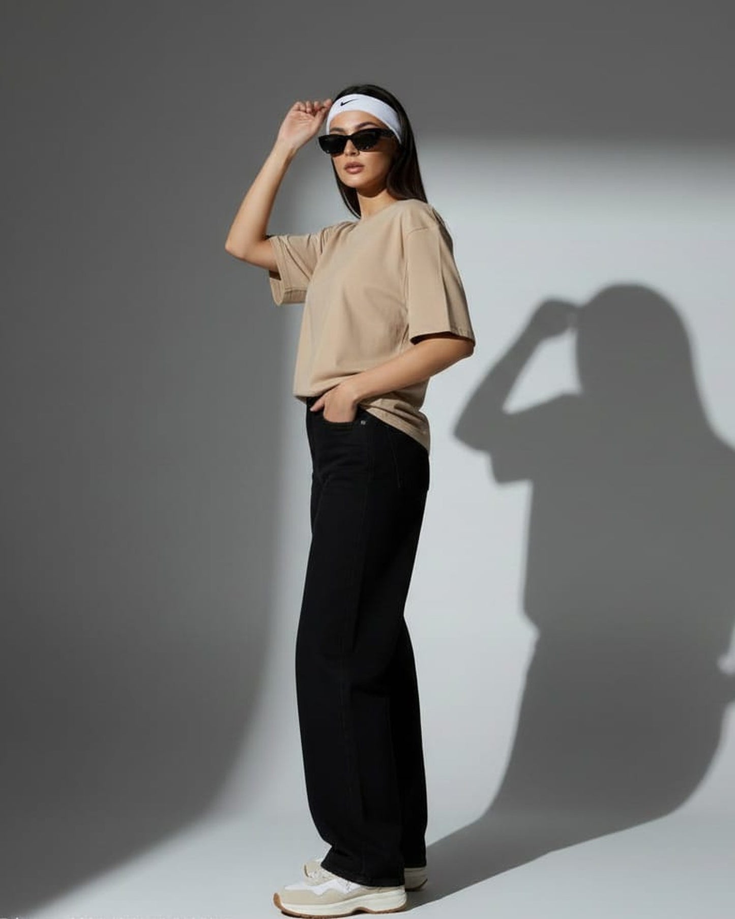 Blnk Beige Oversized T- Shirt for Women