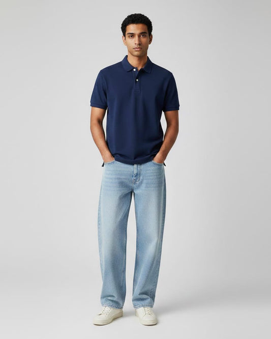 Unisex Blnk Navy Blue Polo