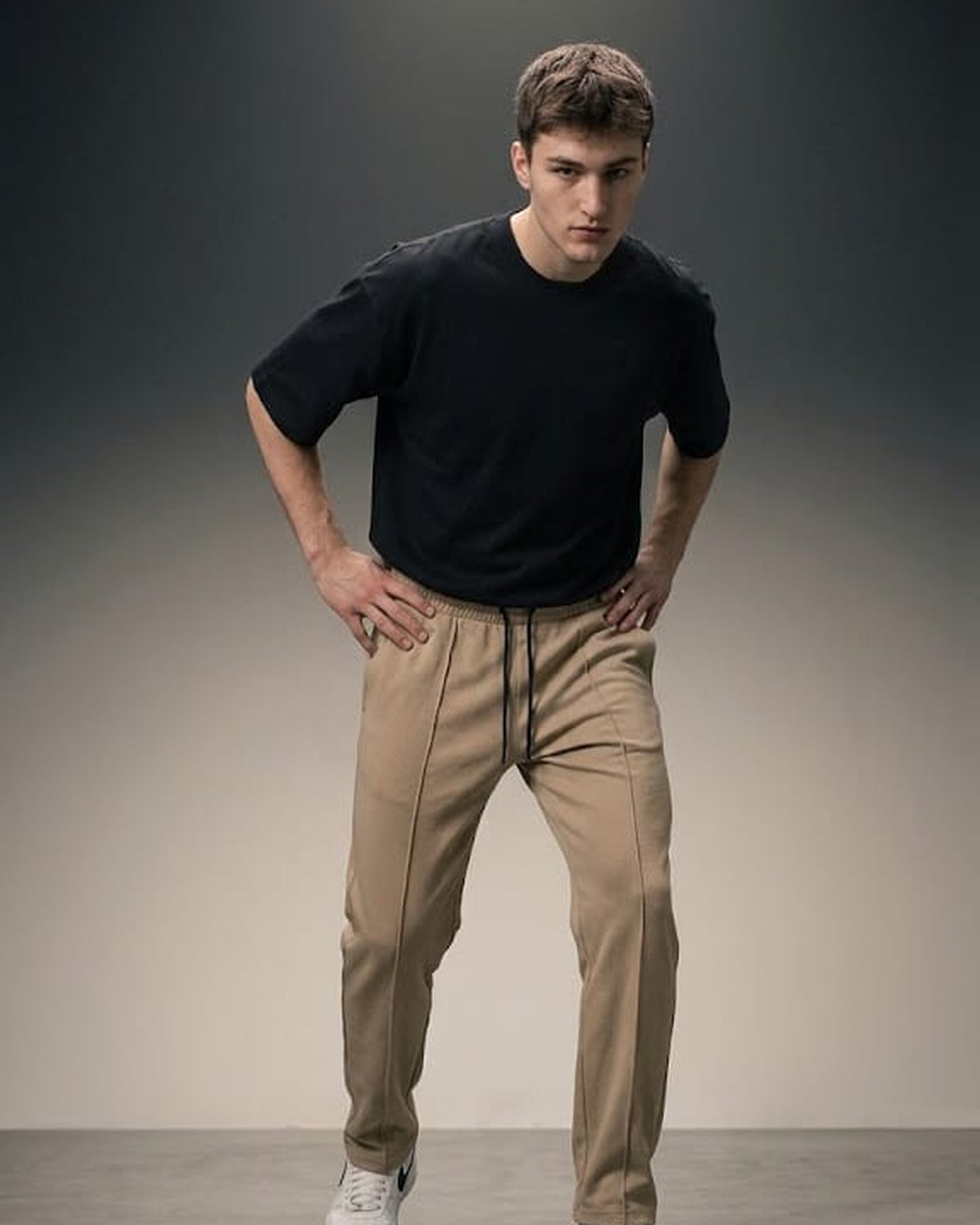 BLNK Oversized Beige Terry Trouser for Men