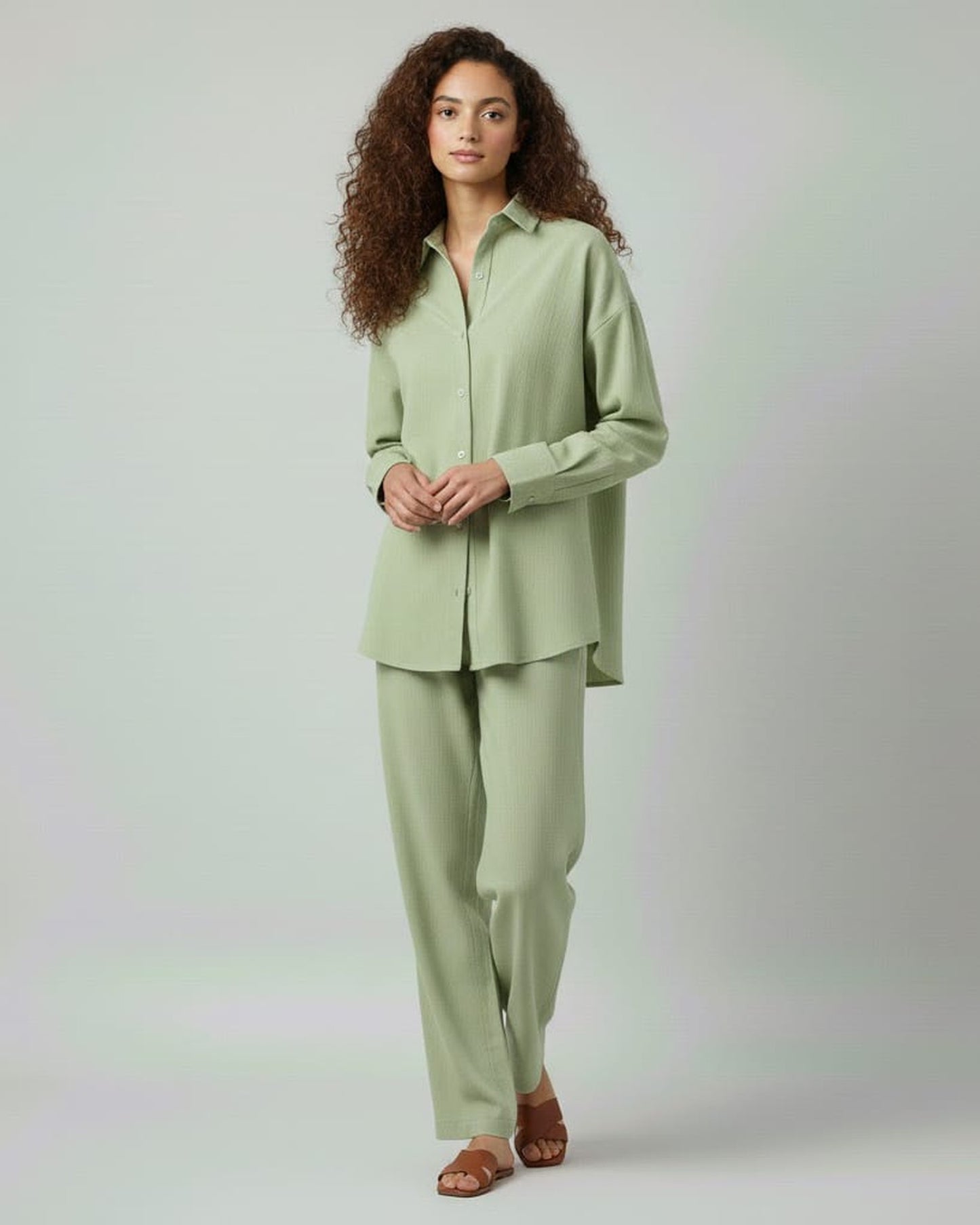 Blnk Women Green Solid Co Ord Set