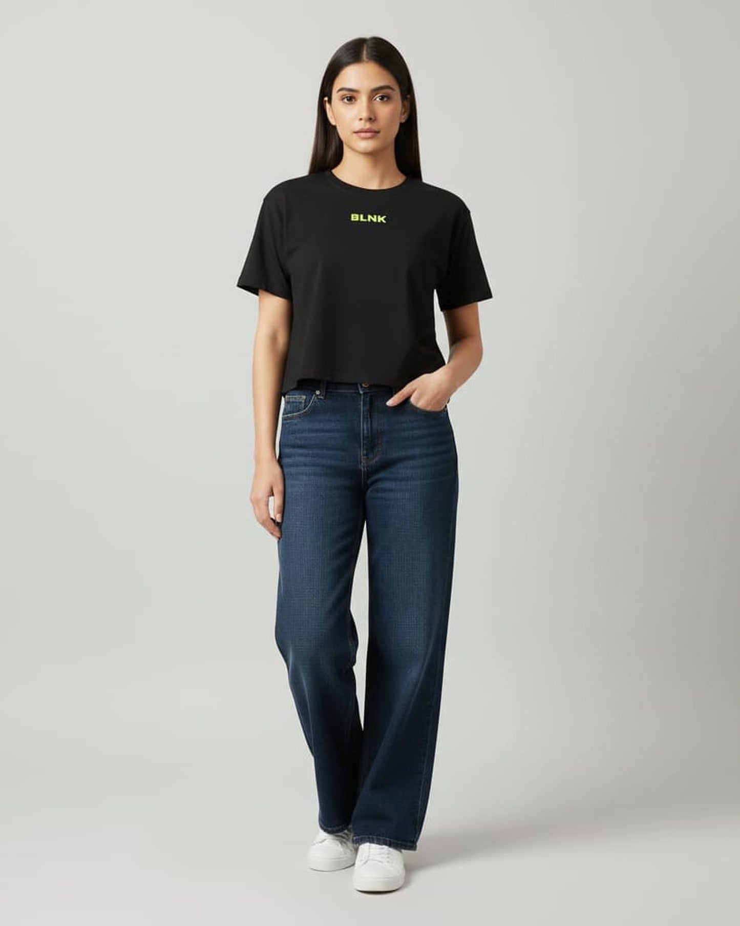 Blnk Women Crop Printed Logo T-Shirt