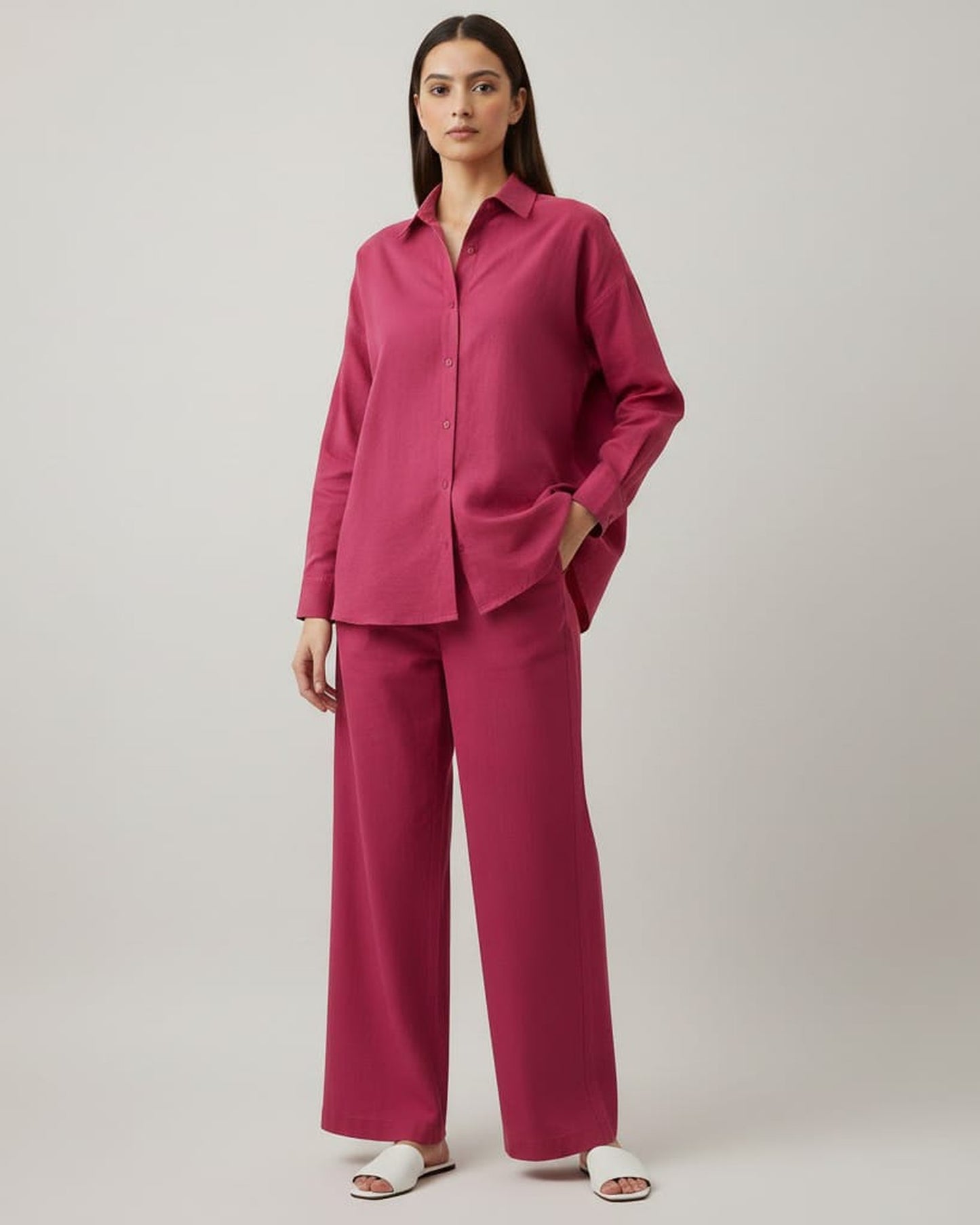 Blnk Women Pink Solid Co Ord Set