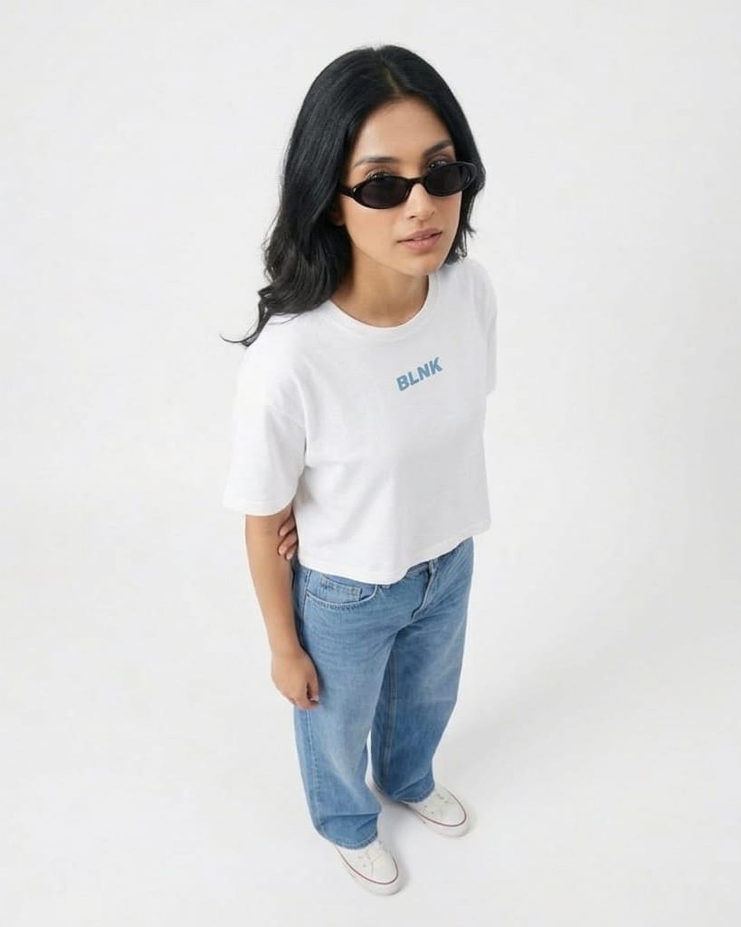 Blnk Women Crop Printed Logo T-Shirt