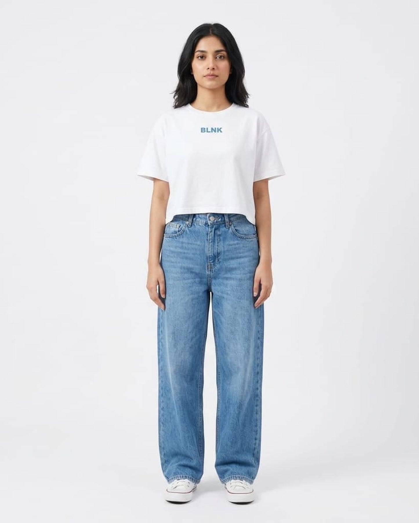Blnk Women Crop Printed Logo T-Shirt