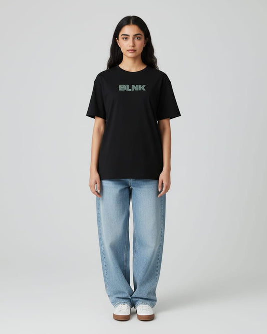 Blnk Women Oversized Striped Logo T-Shirt