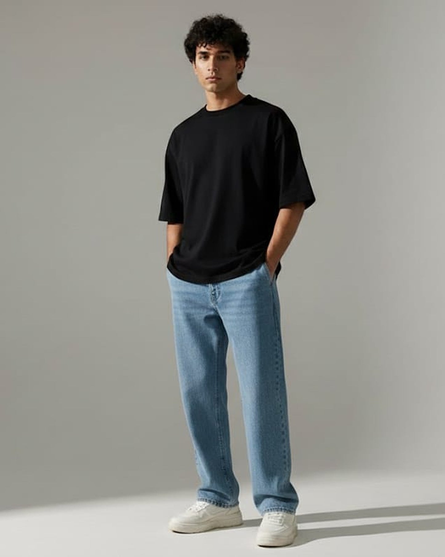Blnk Men Black Oversized T Shirt