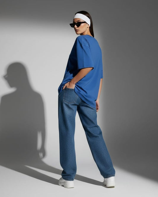 Blnk Blue Oversized T- Shirt for Women