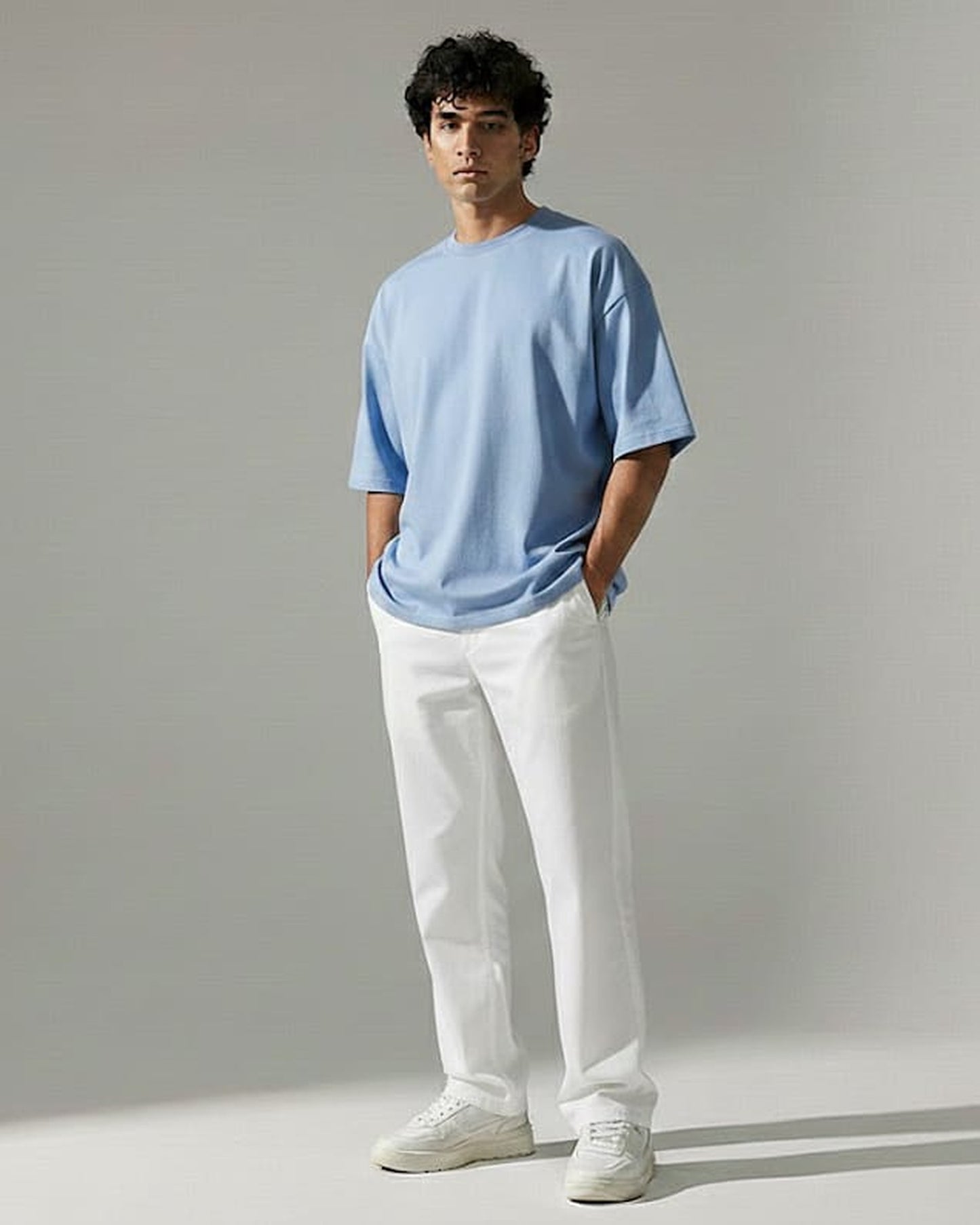 Blnk Men Sky Blue Oversized T Shirt