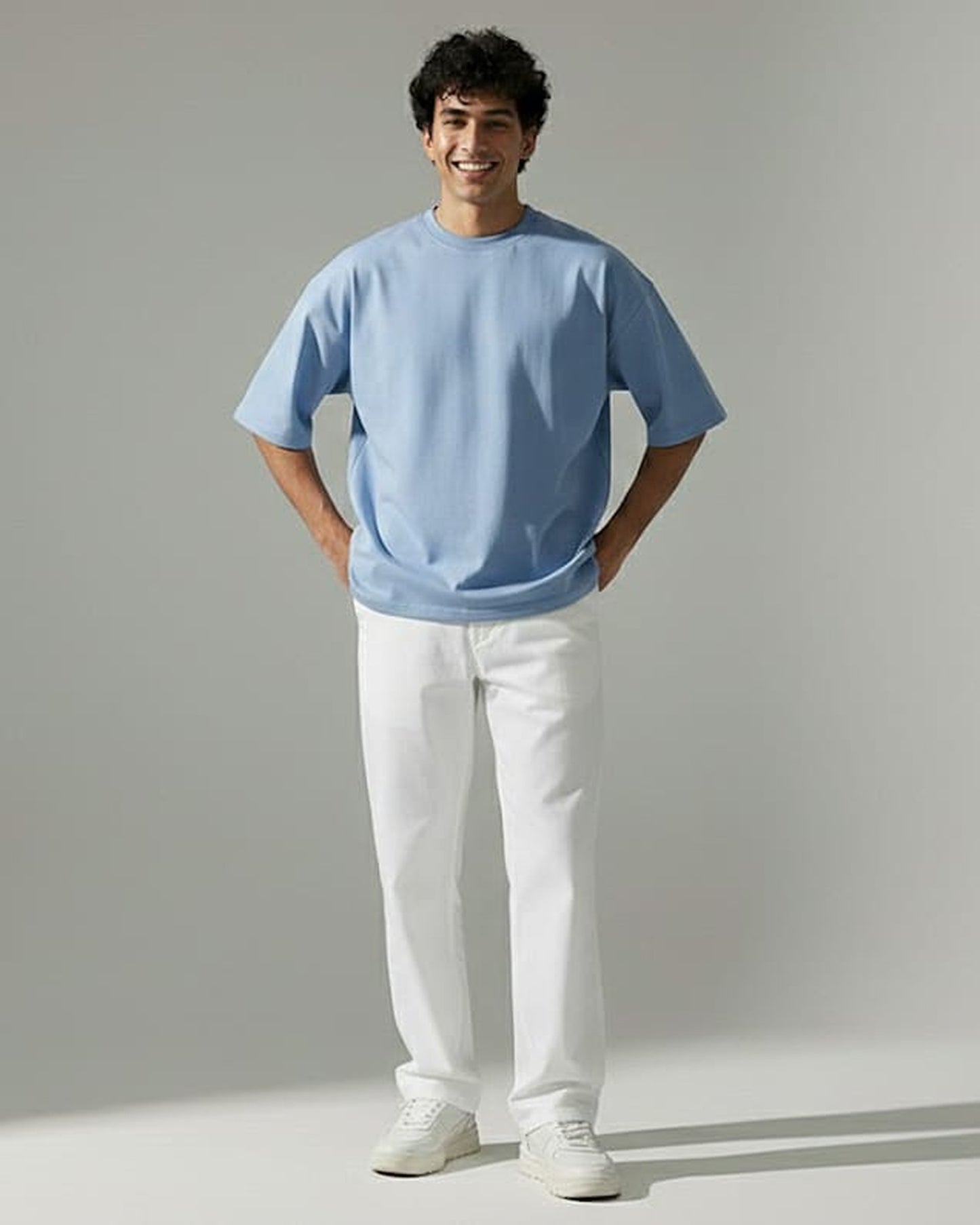Blnk Men Sky Blue Oversized T Shirt