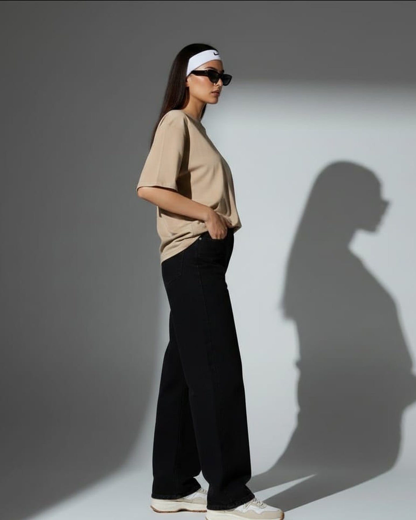 Blnk Beige Oversized T- Shirt for Women