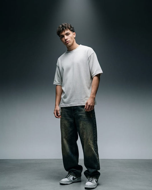 BLNK Oversized Knitted Texture T-Shirt Men