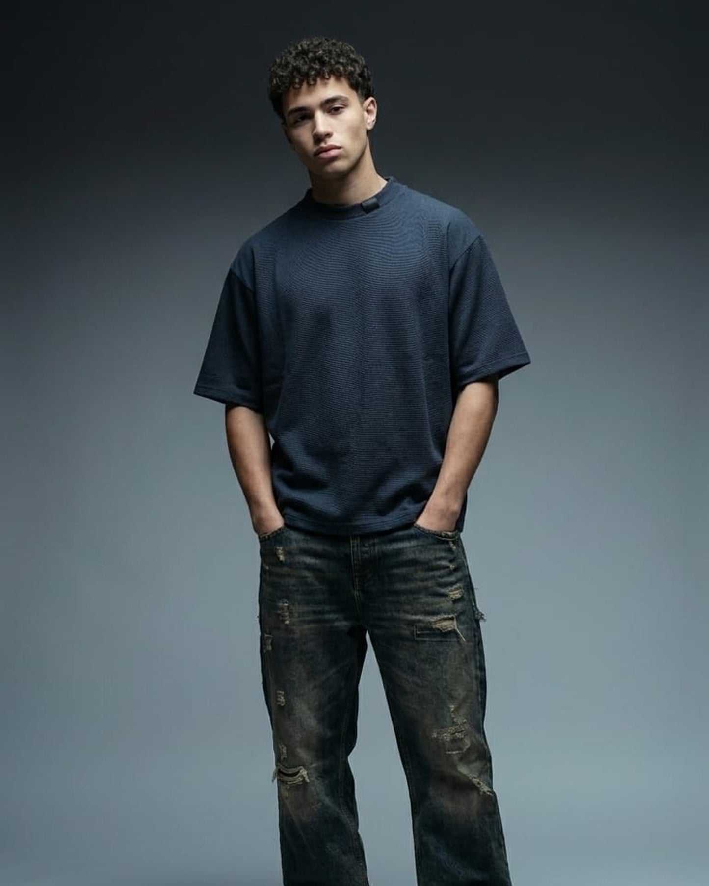 BLNK Oversized Knitted Texture T-Shirt Men