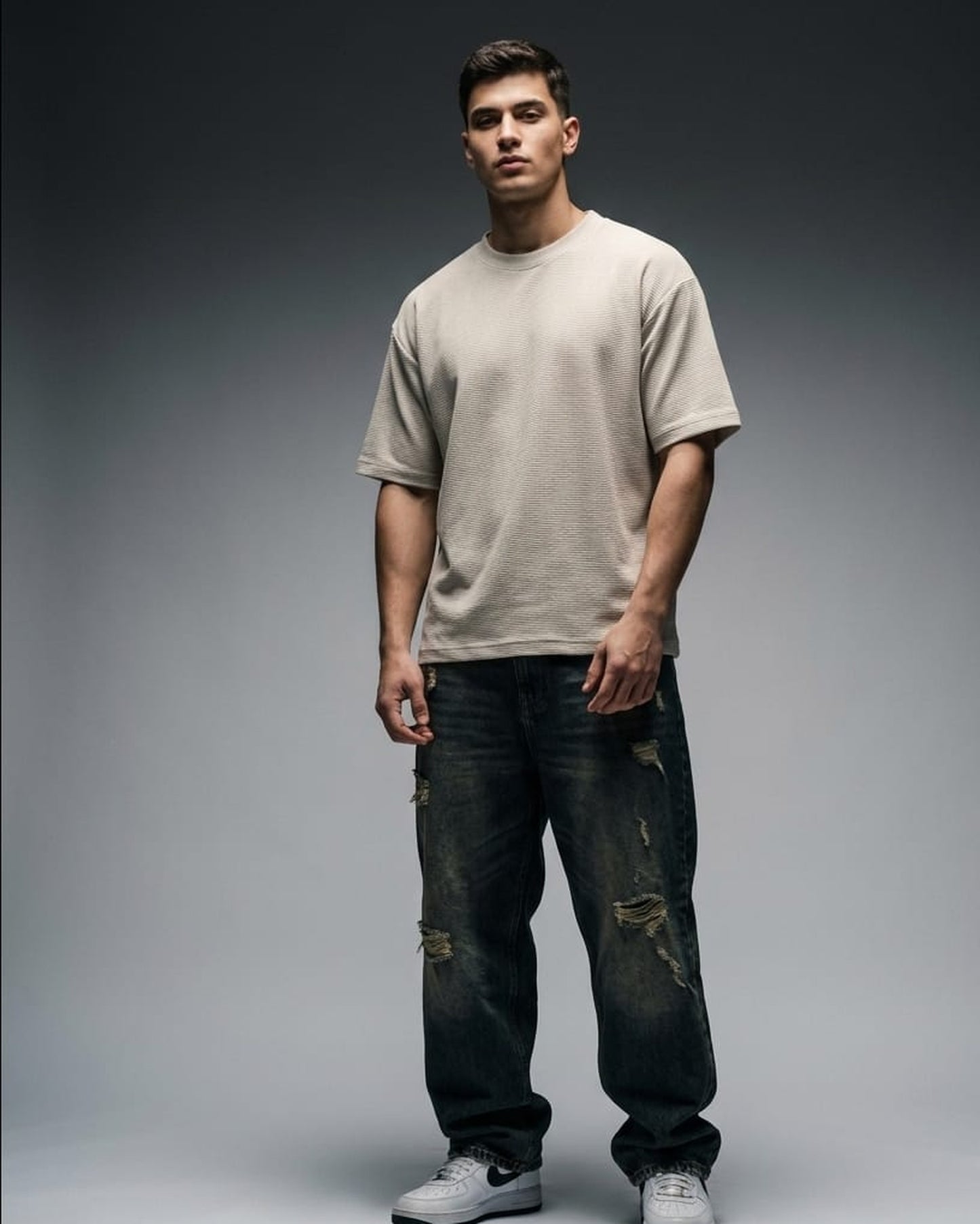 BLNK Oversized Knitted Texture T-Shirt Men
