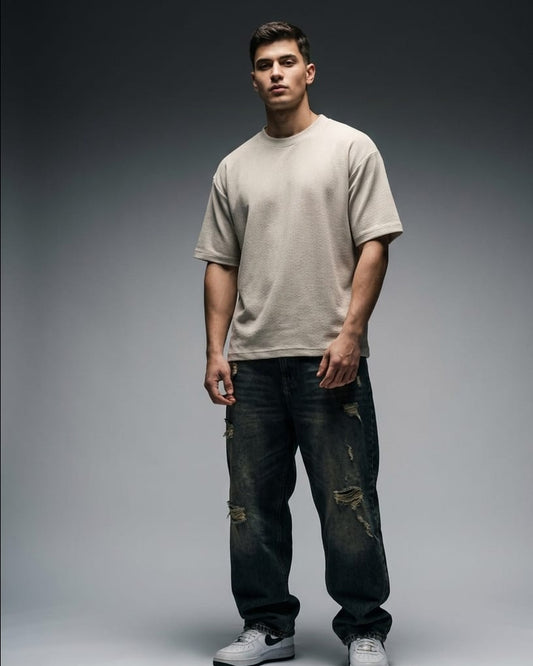 BLNK Oversized Knitted Texture T-Shirt Men