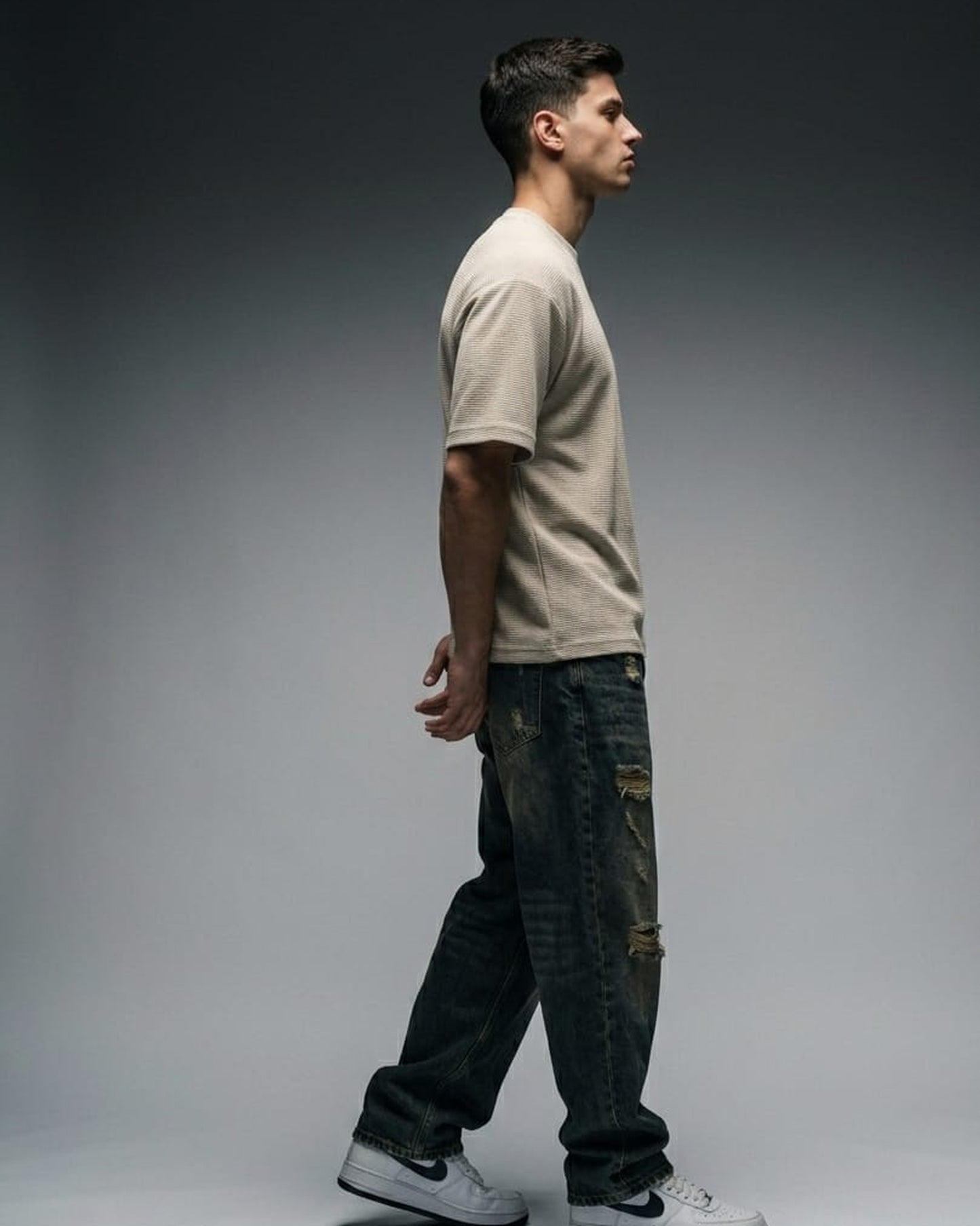BLNK Oversized Knitted Texture T-Shirt Men