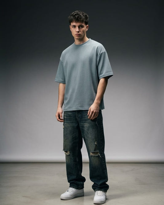 BLNK Oversized Knitted Texture T-Shirt Men