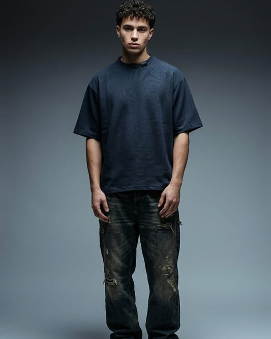 BLNK Oversized Knitted Texture T-Shirt Men