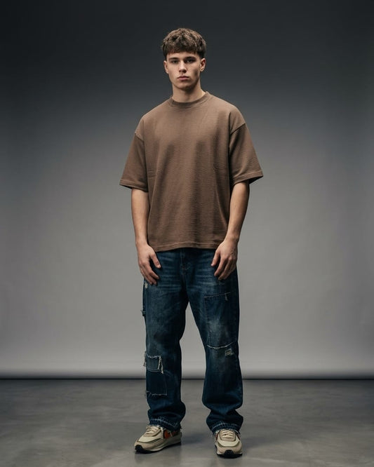 BLNK Oversized Knitted Texture T-Shirt Men