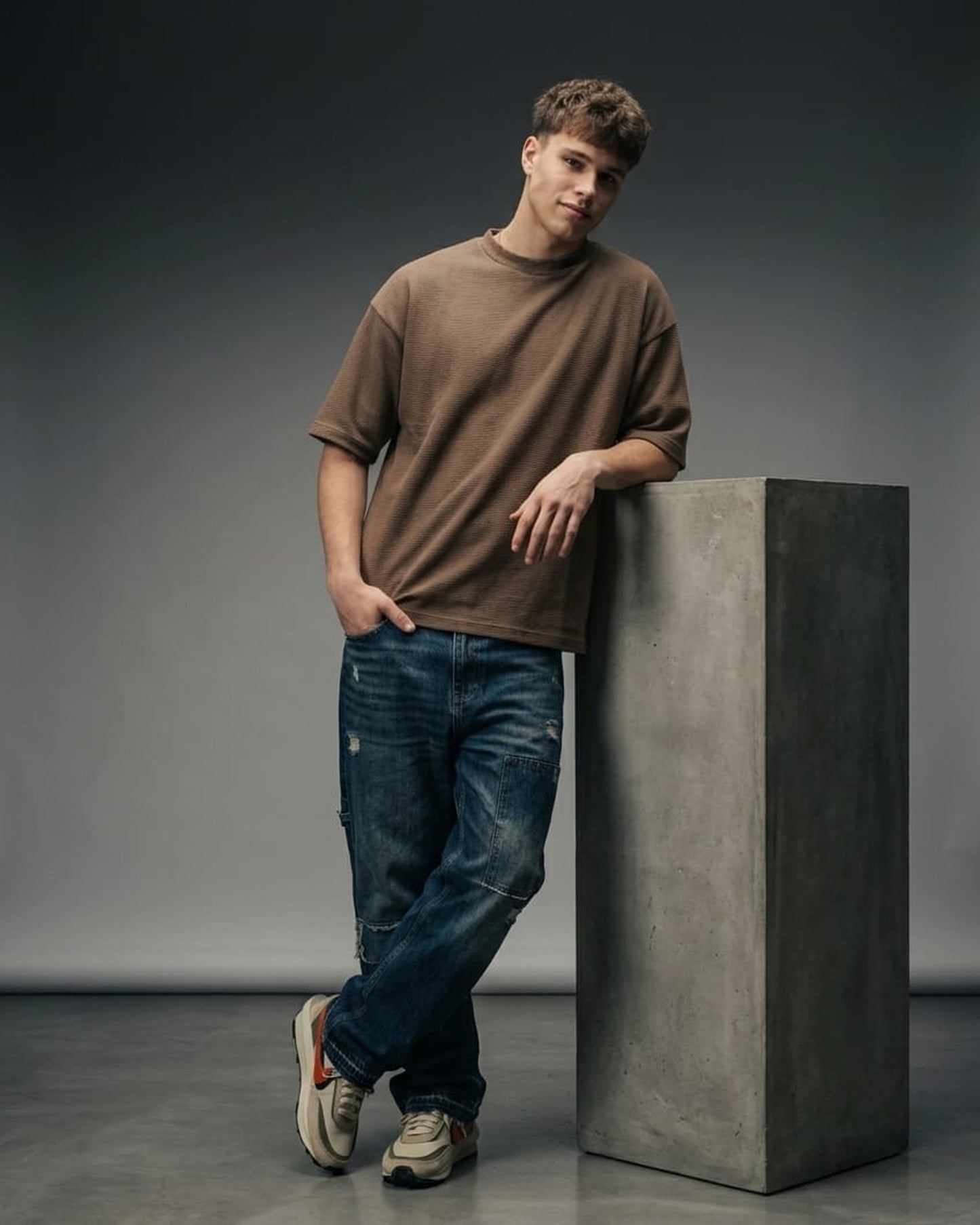 BLNK Oversized Knitted Texture T-Shirt Men