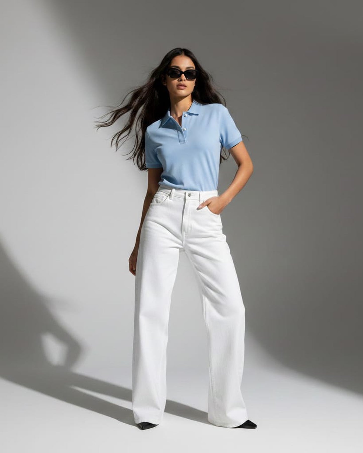 Unisex Blnk Sky Blue Polo