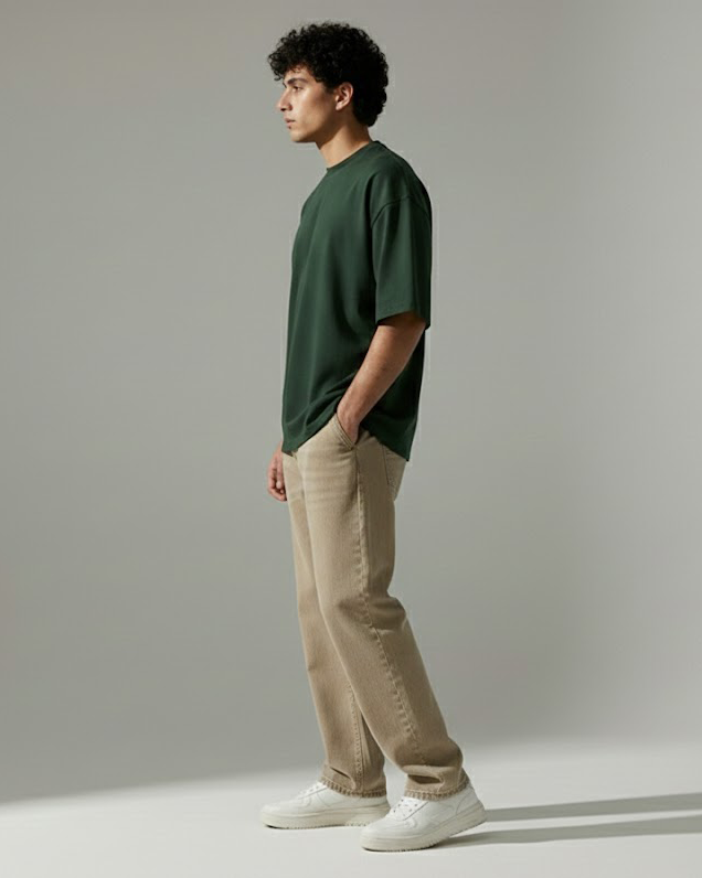 Blnk Men Green Oversized T Shirt