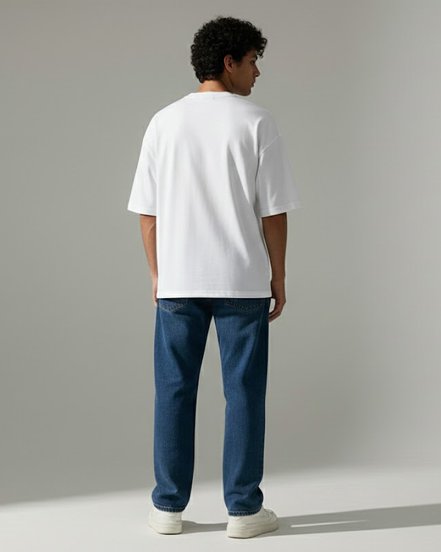 Blnk Men White Oversized T Shirt