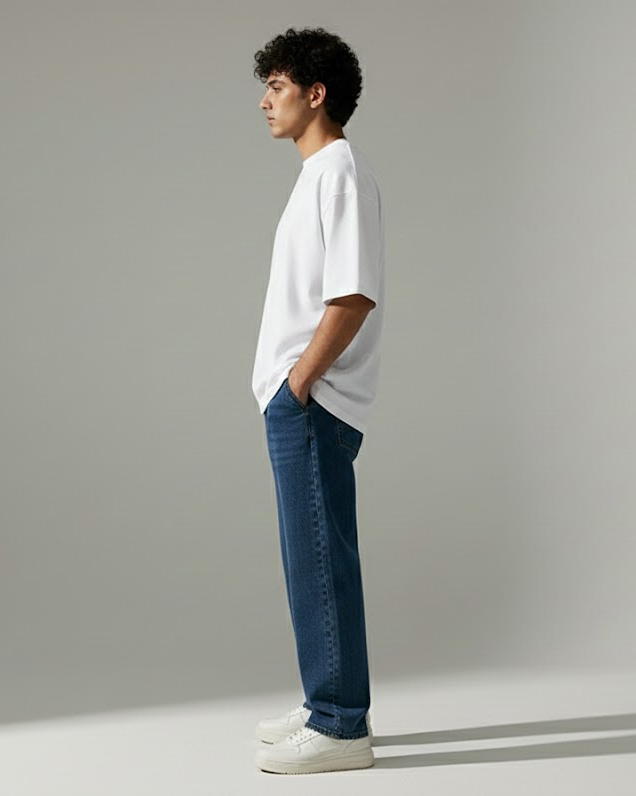 Blnk Men White Oversized T Shirt