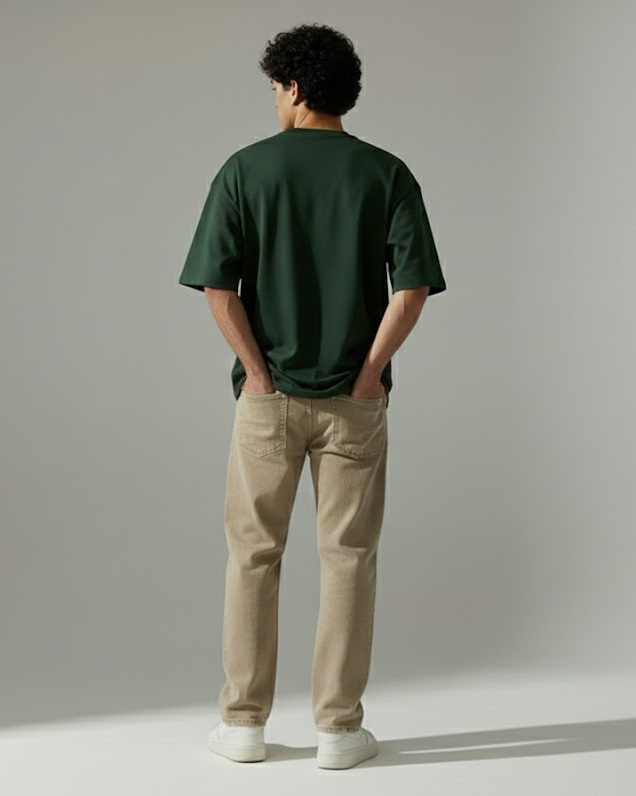 Blnk Men Green Oversized T Shirt